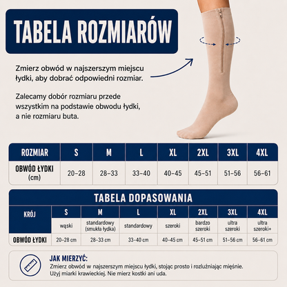 Skarpety uciskowe ZippFlow™ z bocznym zamkiem